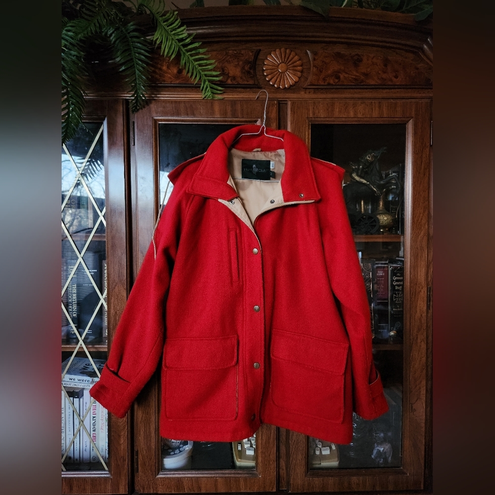 Red Wool Jacket Hunt Club Coat Ruby